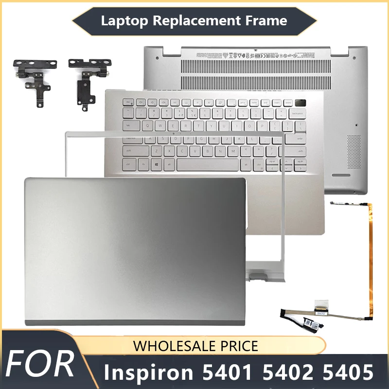 

NEW For Dell Inspiron 5401 5402 5405 Laptop Frames LCD Back Cover Front Bezel Palmrest Bottom Case keyboard US Hinges