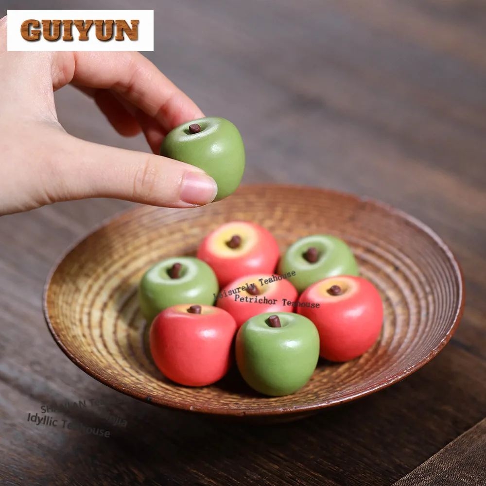 Yixing Purple Clay Christmas Eve Apple Tea Pet Boutique Tea Games Tea Figurine Play Toys Tea Statue Ornaments Accessories Craft
