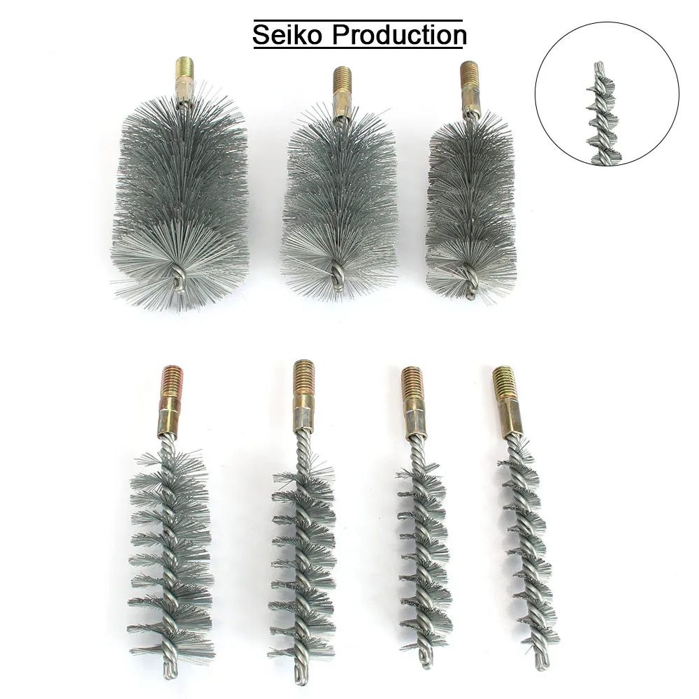 18-75mm Threaded Wire Brush Metal Handle Stainless Steel Brush Chimney Cleaning Brush for Pipe Cleaning Polishing M12 Thread