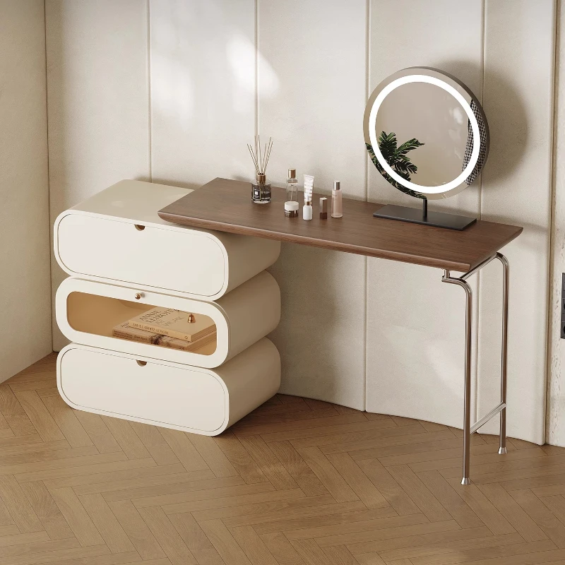 

Bedroom Furniture Home Girl's Dressing Table with Mirror Cabinet Storage Corner Makeup Vanity Desk Dressers Toiletries Bedroom