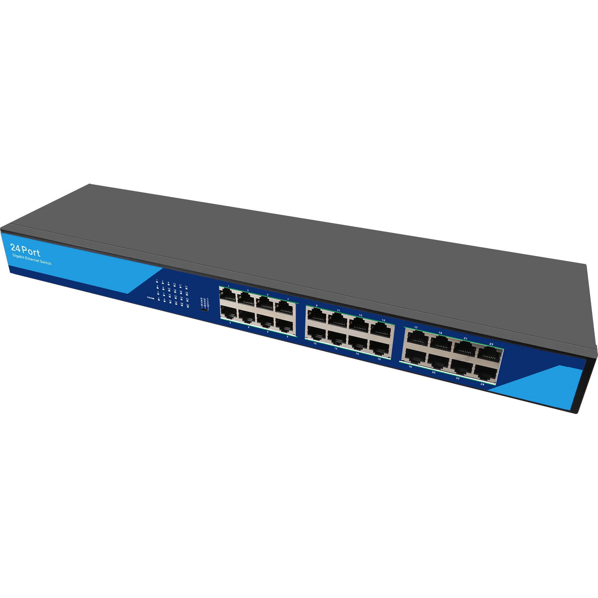 

Компактный коммутатор, 24 порта, 10/100/1000 Мбит/с, неуправляемый коммутатор Ethernet, крепление в стойку, полногигабитный сетевой коммутатор с железным корпусом