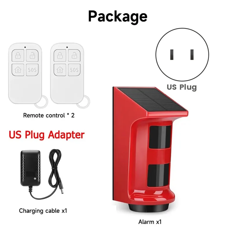 A72Z Solar Infrared Alarm Human Body Sensor Anti-Theft Alarm Solar Powered Outdoor Human Body PIR Motion Detector