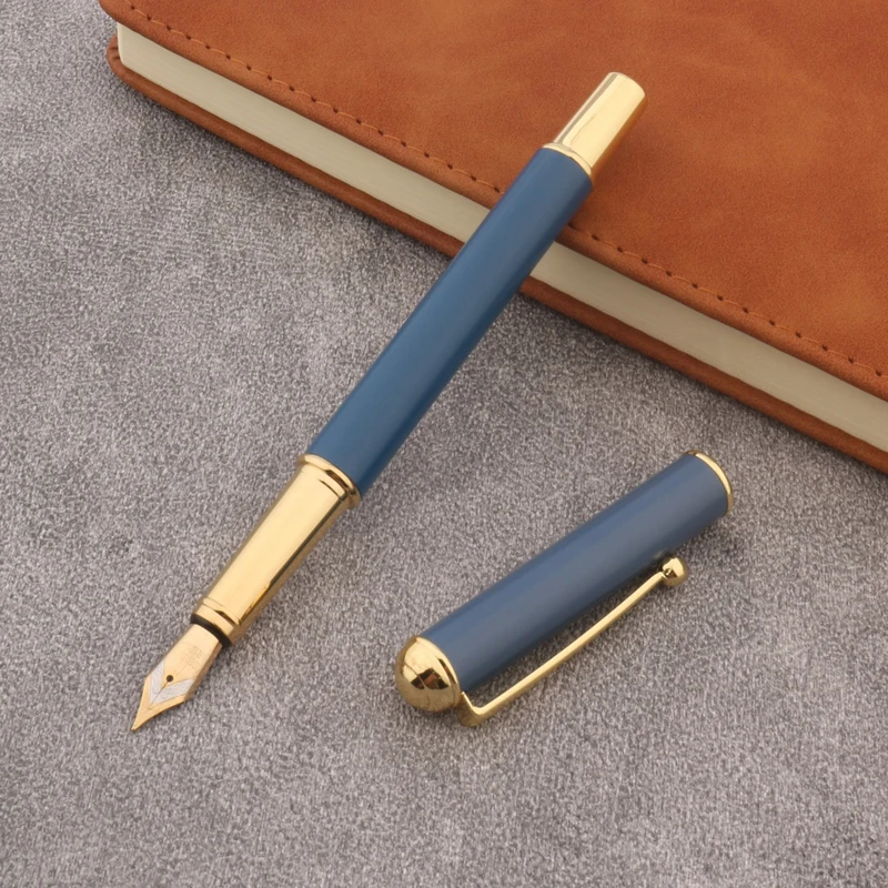 1pc Brand New Metal Fountain pen matte blue Stationery Office School Supplies Writing Gift