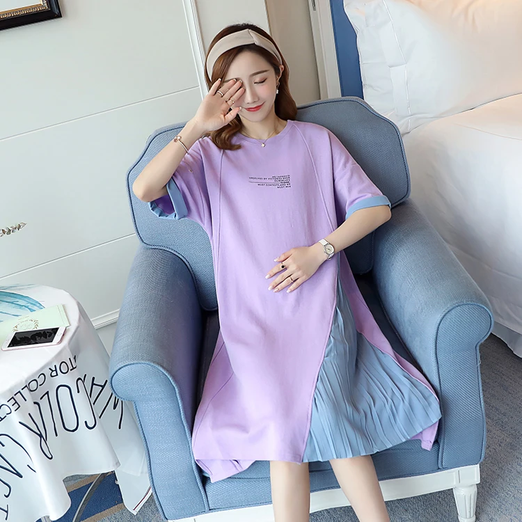 Maternity Dresses Summer Pregnancy Clothes for Pregnant Women 100% Cotton Dresses Plus Size Pregnancy Dress Women Clothes