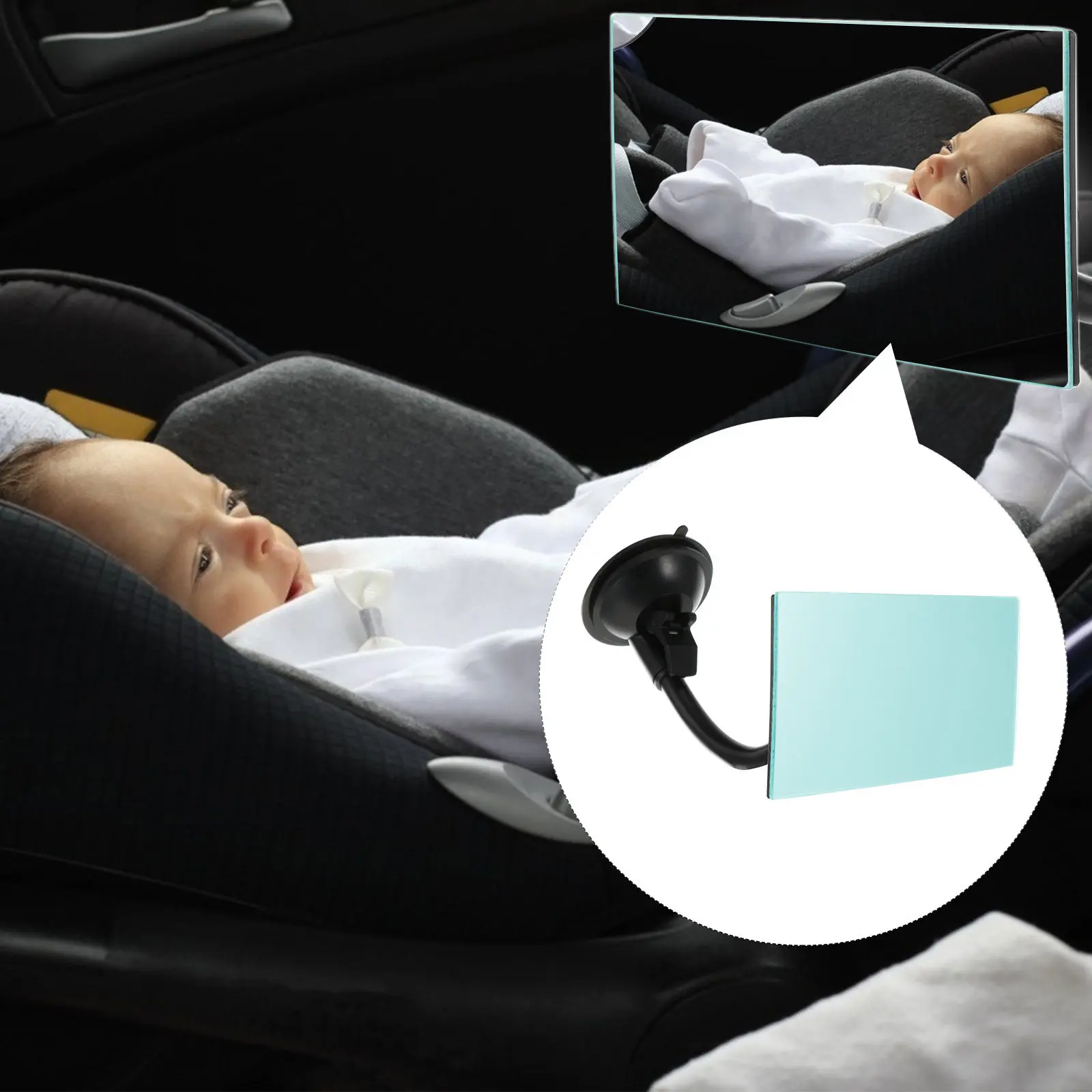 1Pcs Child Safety Mirror for Car High-Quality Plastic Glass Construction Easy Install Rear View Mirror for Monitoring Baby in