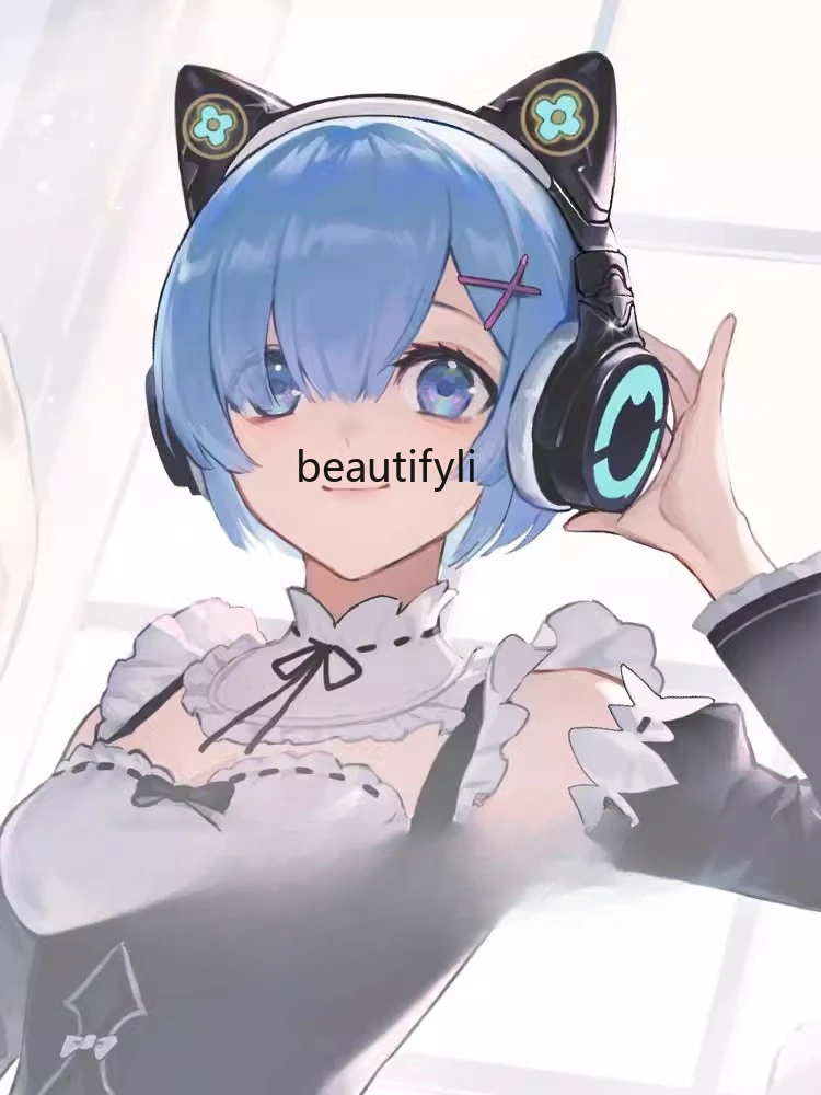 Cat Ear Headset Secondary Element Anime Peripheral Bluetooth Gaming Headset