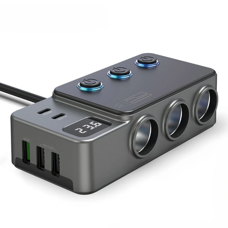 

New GC06 One To Three Car Charger, PD35W Fast Charging, Car Mobile Phone, Car Cigarette Lighter