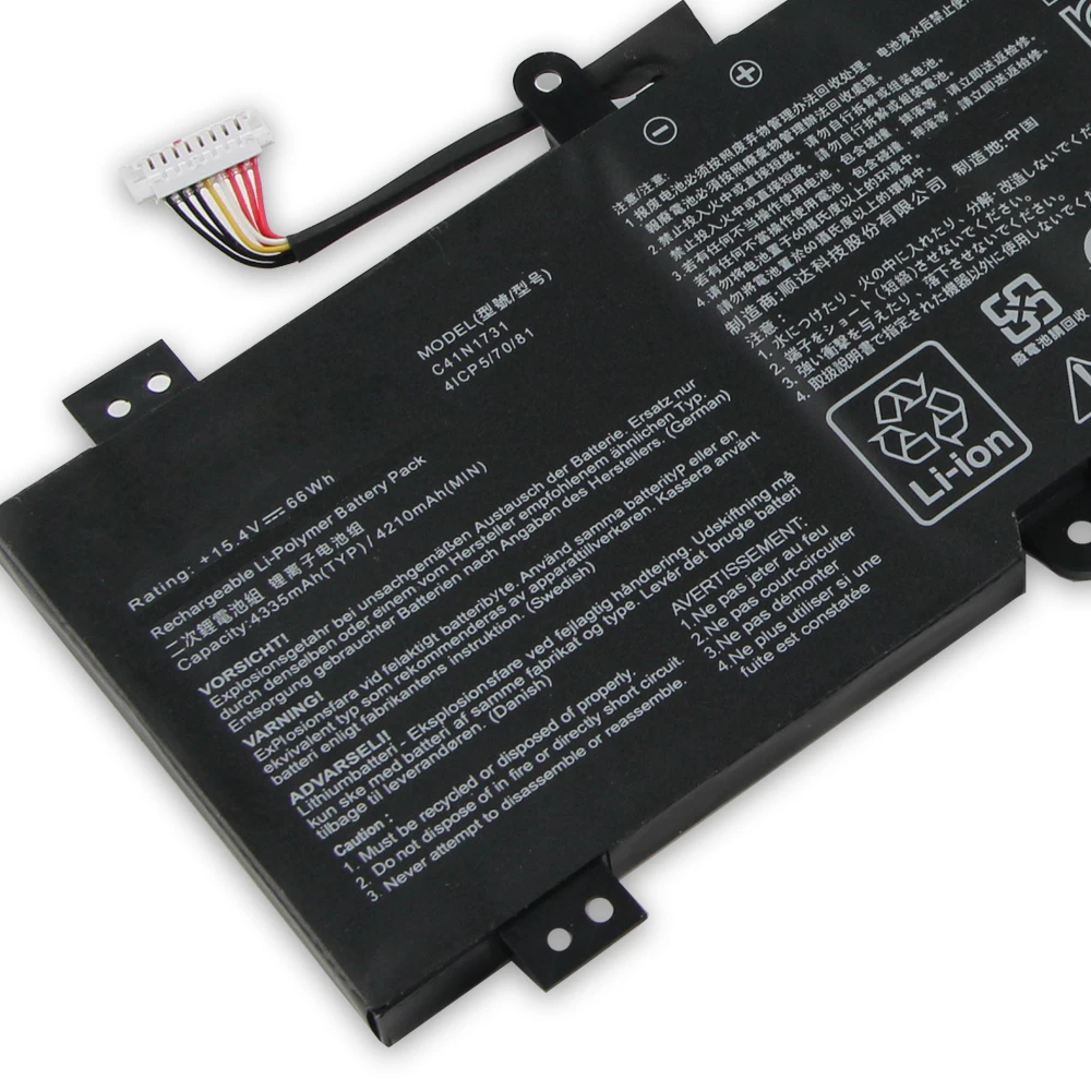 

Аккумулятор C41N1731 для ASUS ROG GL504 GL504G GL504GM GL504GW ROG Strix G17 G531GW G731 G731GU LG531G GMG712L G731GU LG532L