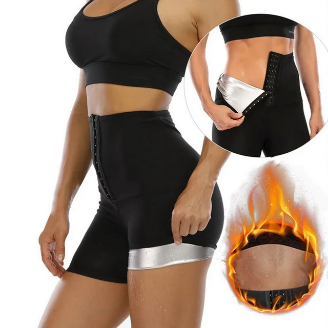Sauna Shapers gorące urządzenie do modelowania sylwetki spodnie pot efekt sauny spodnie wyszczuplające Fitness krótka bielizna modelująca trening legginsy gimnastyczne spodnie do fitnessu