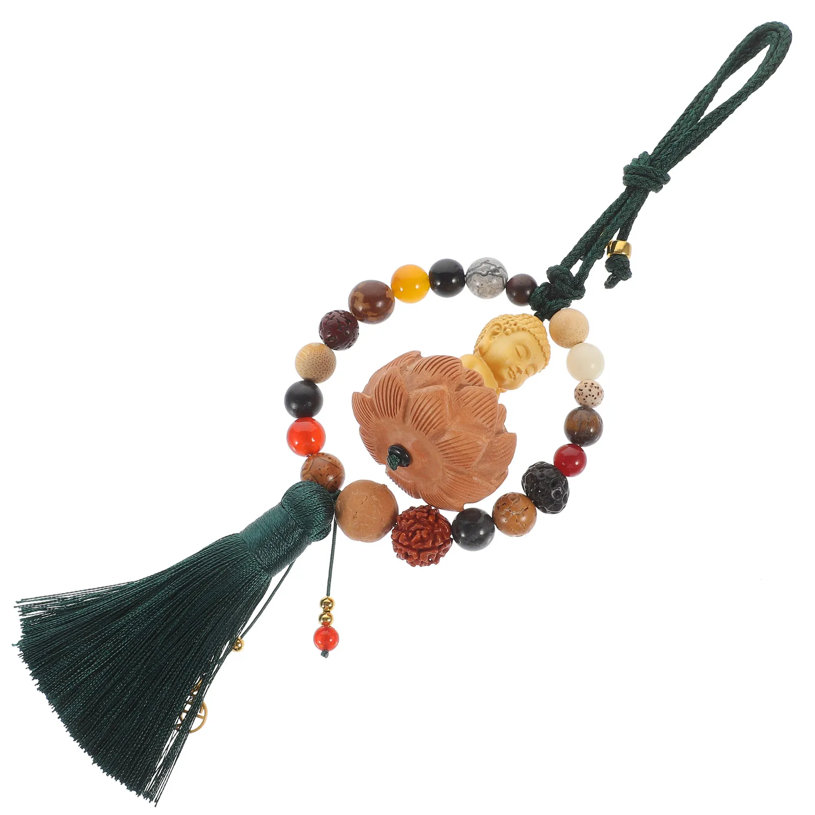 

Creative Buddha Pendant Chinese Theme Exquisite Fashionable Keychain Car Hanging Decor Longtime Use Buddha Hanging Ornament