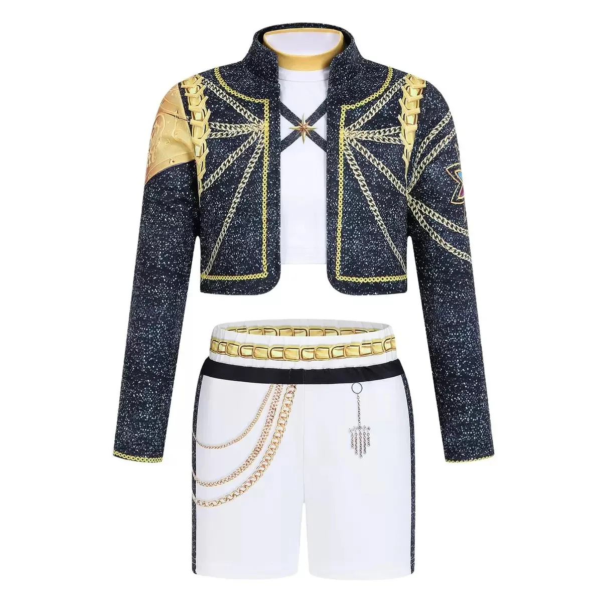 Bambini Mira Rumi Zoey Abiti da palcoscenico Cosplay Costume nero Ragazze Uniforme Festa di Halloween Giochi di ruolo Stampati Abiti eleganti