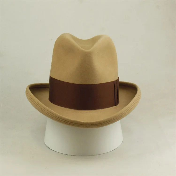 

Retro British Wool Hat with Ribbon Decoration Pure Wool Felt Hat