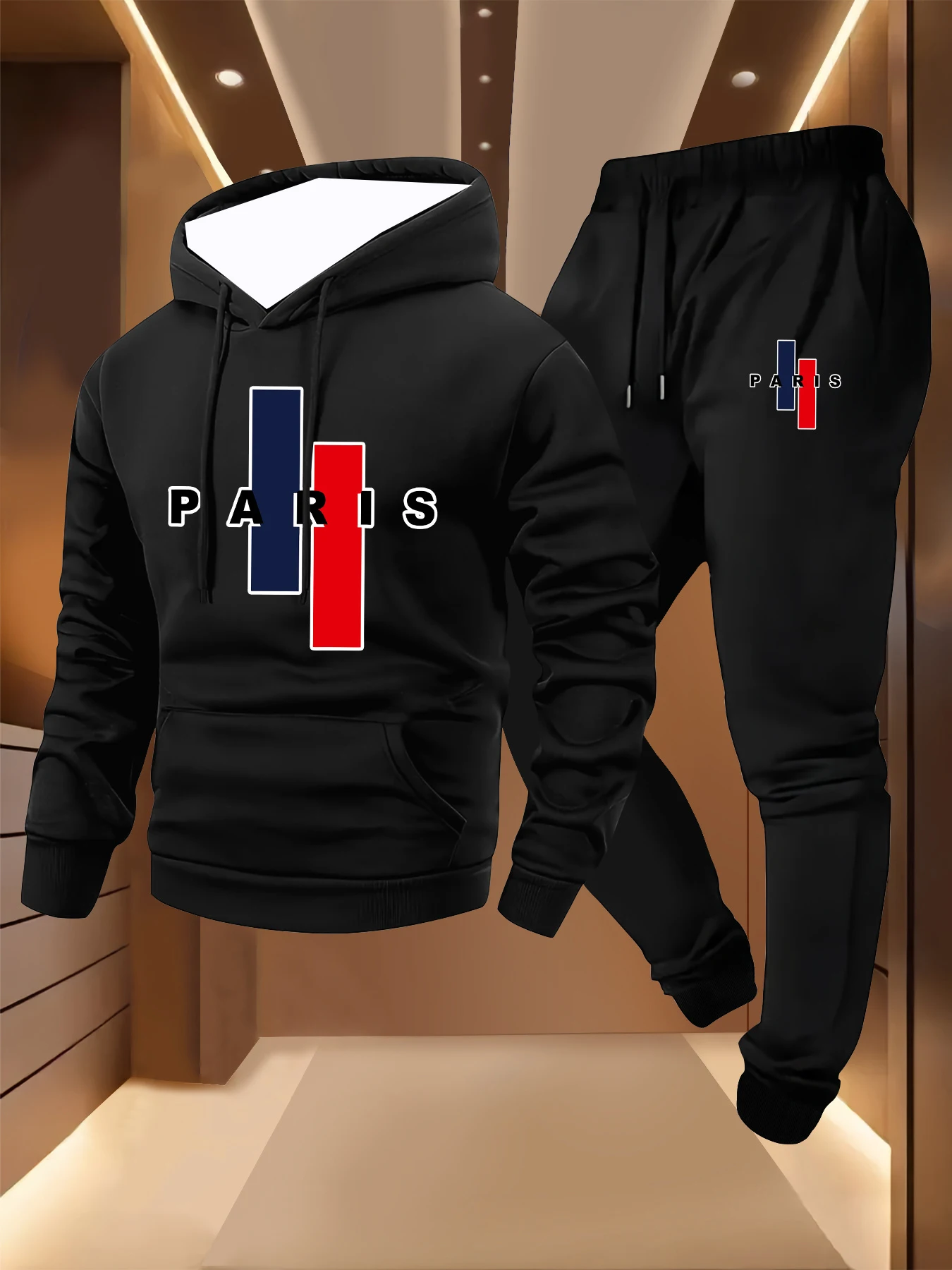 

2025-26 Autumn/Winter New Y2K Sports Set Hoodie Letter Printed Men's Fashion Oversized Comfortable Daily Street Two Piece Set