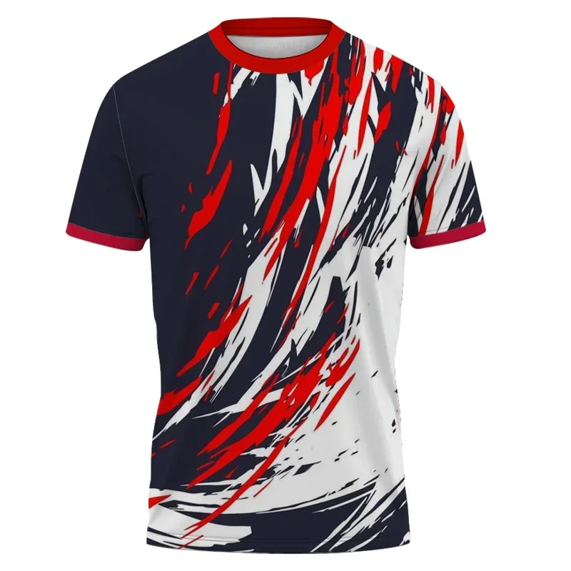 Summer Men's and Women's 3D Camouflage Print Graffiti Football T-Shirt Quick-Drying Casual Sports Shirt Adult Y2K Style Clothing