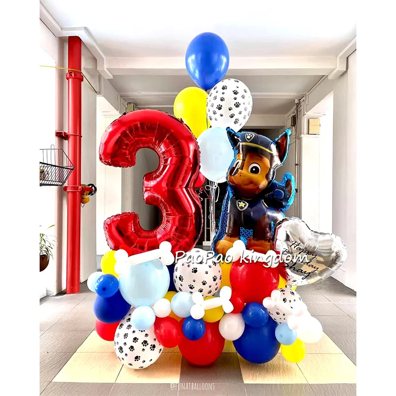 PAW Patrol Digital Ballon-Set Chase Skye Kindergeburtstag Party Dekoration Baby Shower Zubehör Anime Raumdeko Jungen Mädchen Geschenk