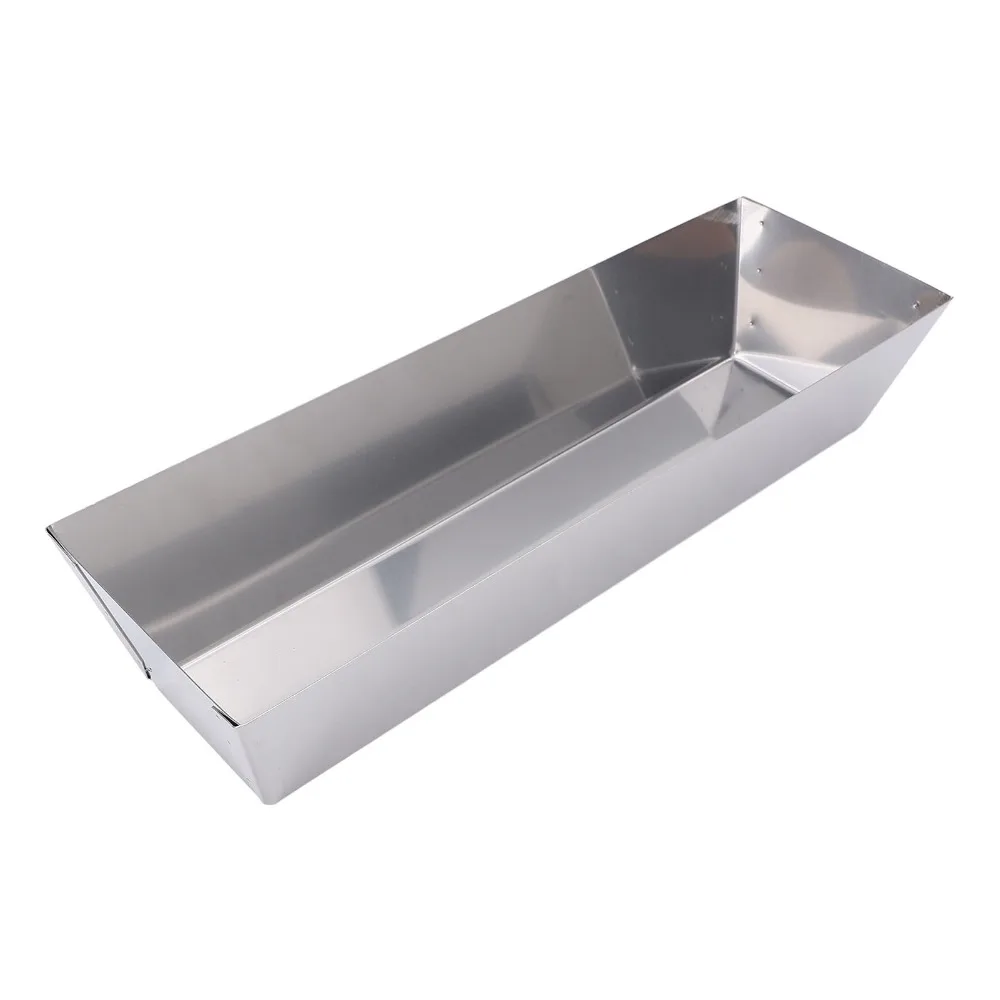 Smooth 14 Inch Mud Pan Rust Proof Sheared Edges Stainless Steel Mud Pan Heavy Duty Lightweight Drywall Tool Tray Cement Mixing