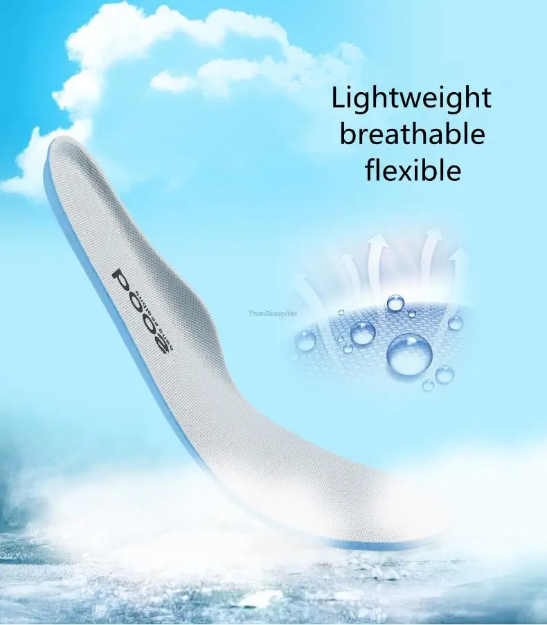 Sports Shock Insoles Stretch Breathable Deodorant Running Cushion Breathable Sweat Men and Women Insoles For Sneakers