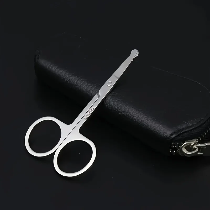Precision Round Head Trimming Scissors - Nose Hair Grooming Trimming, Personal Cleaning Care Trimming Tools