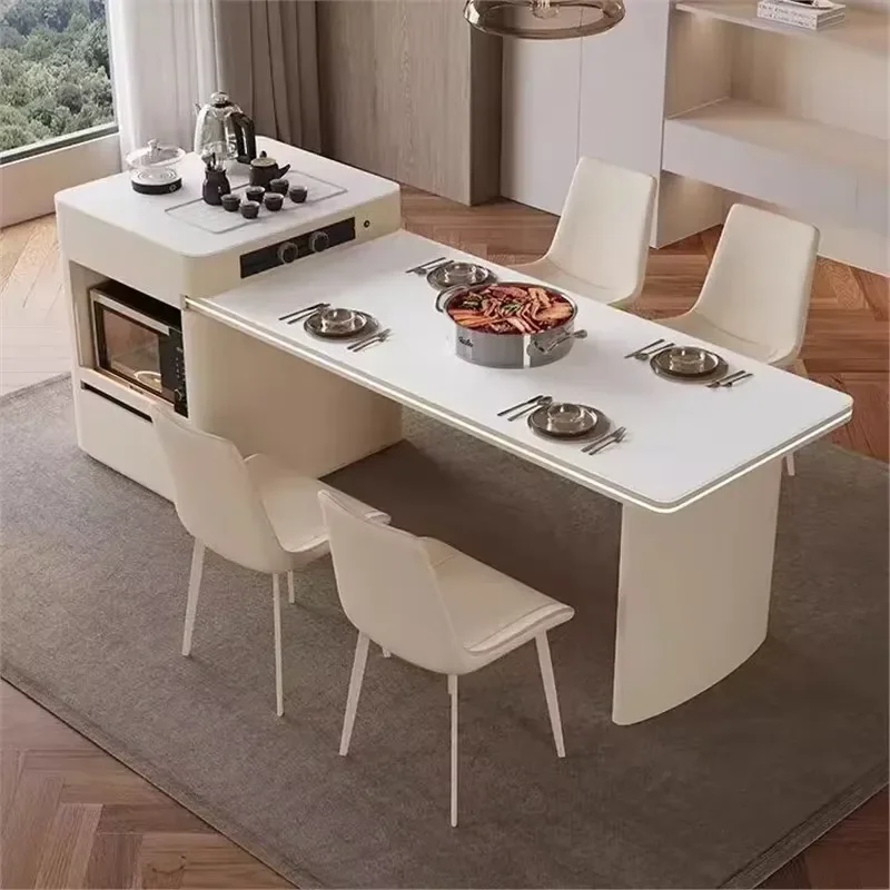 Wall Mount Dining Table Cream Style Retractable Scandinavian Luxury Sintered Countertop Wheels Multifunctional For