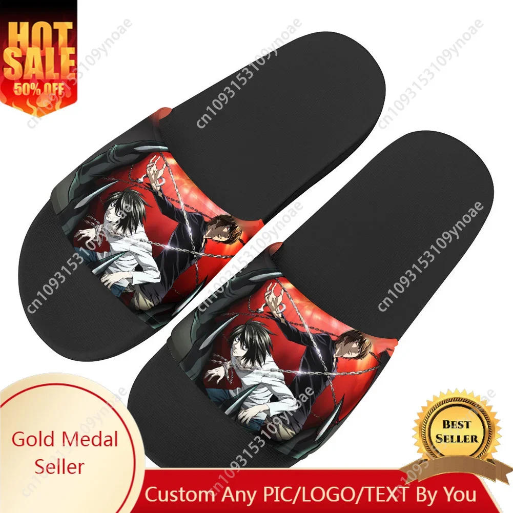 Death Note Slippers Home Water Shoes Anime Harajuku Vintage Men Women Teenagers Beach Pool Sandals Custom Made Summer Slipper