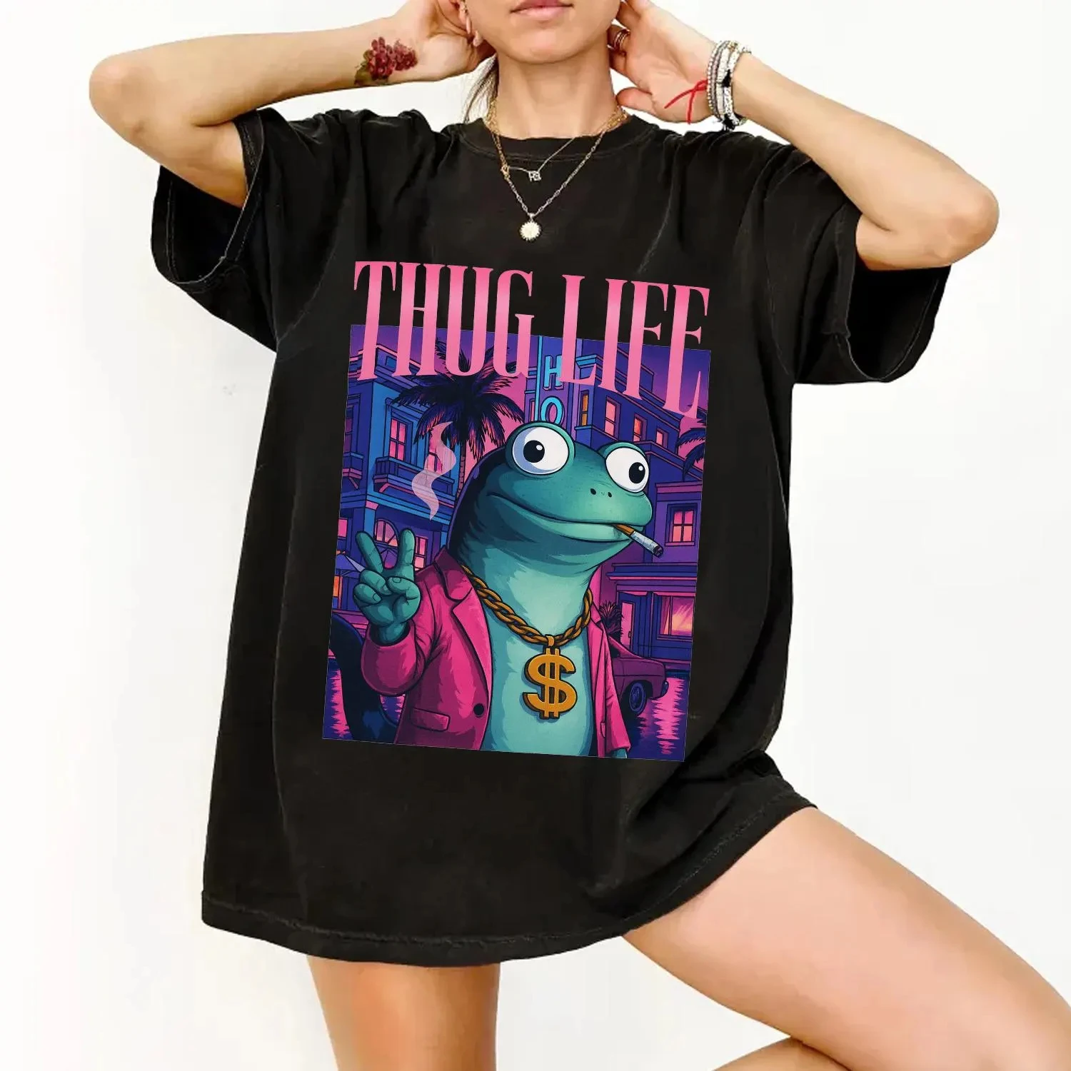 Lizard Lizard Lizard Meme Moon 2025 Shirt Lizard Lizard Lizard T-Shirt Summer Men's and Women's Loose and Breathable T-shirt Top