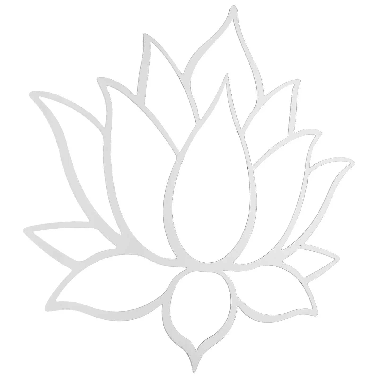 Acrylic Lotus Flower Wall Art Mirror Surface Decor Stylish Hollow Design Wall Sticker for Home Office Decor Bright Light