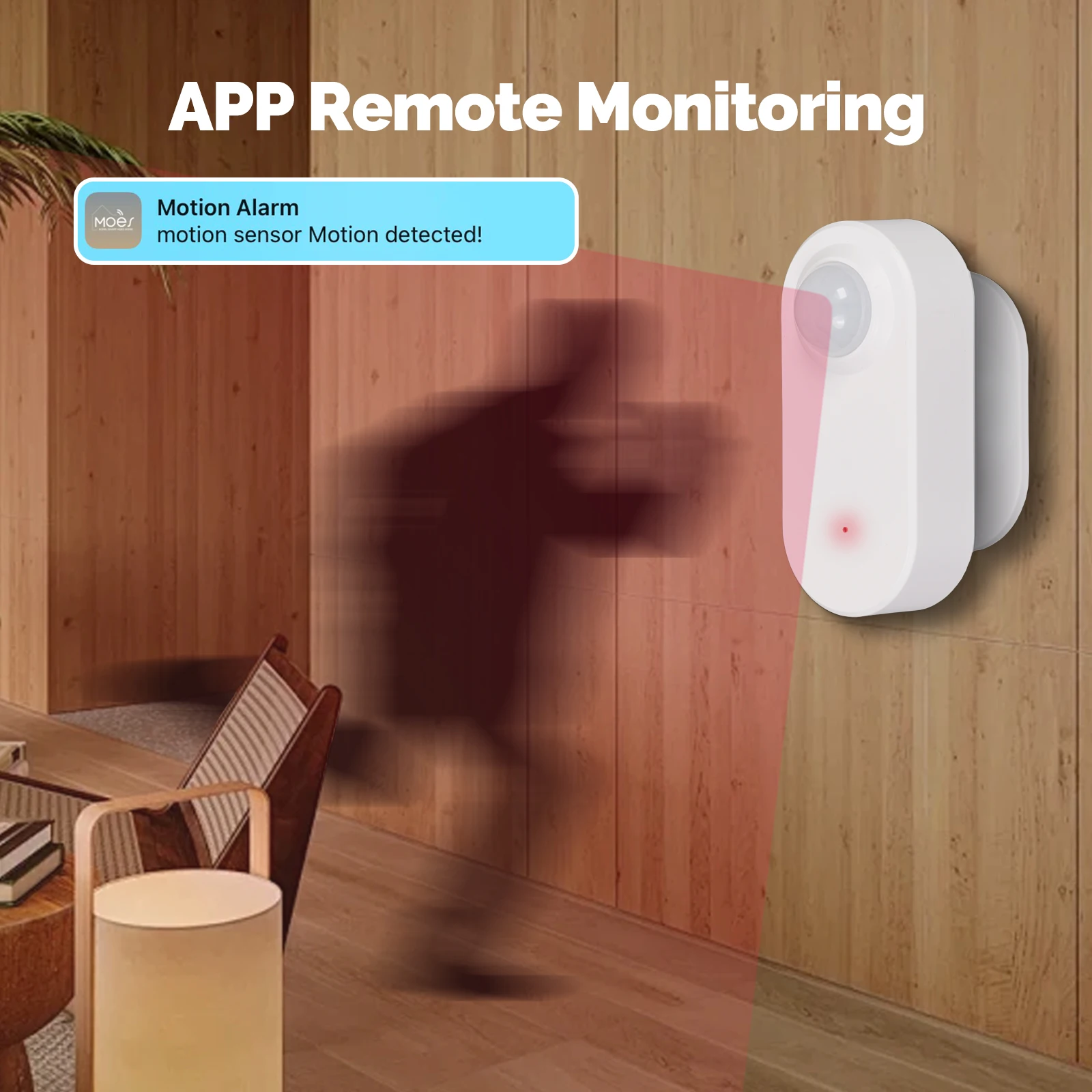 MOES Zigbee Motion Sensor,Wireless Battery Powered PIR Detector for Home Security, Works with Tuya/Smart Life App, Scene Linkage
