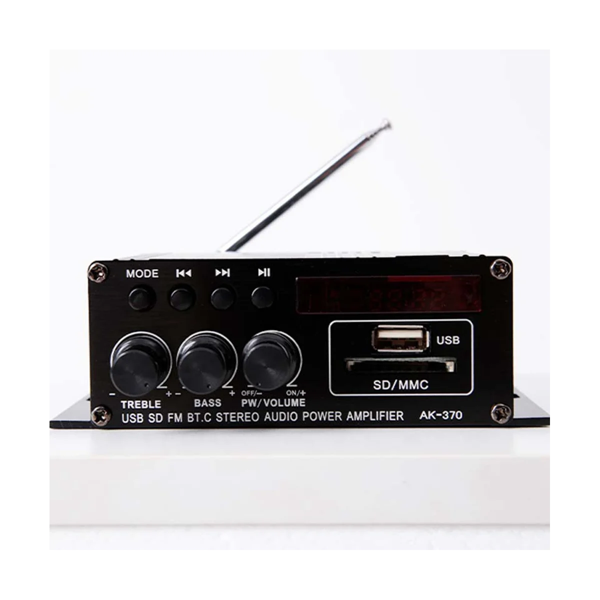 A57G-AK370 amplificador Digital para el hogar Mini amplificador de potencia de Audio Hifi Bluetooth para tarjeta SD U disco Aux altavoz sonido estéreo Mp3