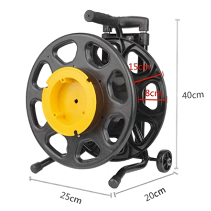 

S350A/AB Ручная катушка для намотки кабеля Оптическая мобильная оптоволоконная сигнальная линия Шнур питания Пустой диск Пластиковая световая полоса Прием...
