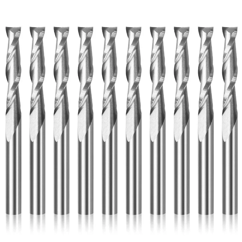 Fraise à double tranchant, outil de gravure, machine-outil, carbure, spirale, CNC, 3.175mm