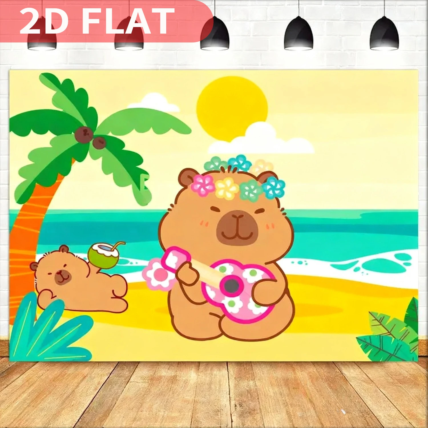 1pc Cartoon Capybara Birthday Decoration Supplies, Durable Polyester Backdrop for Birthday
