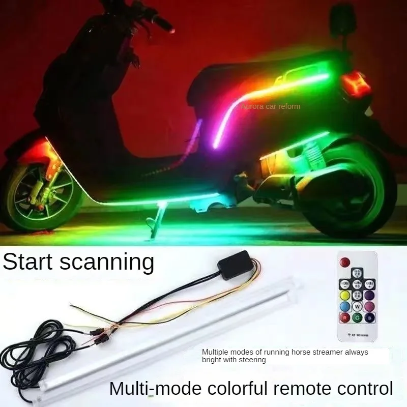 Start scanning light motorcycle taillight Electric vehicle led modified water turn signal accessories decorative lights