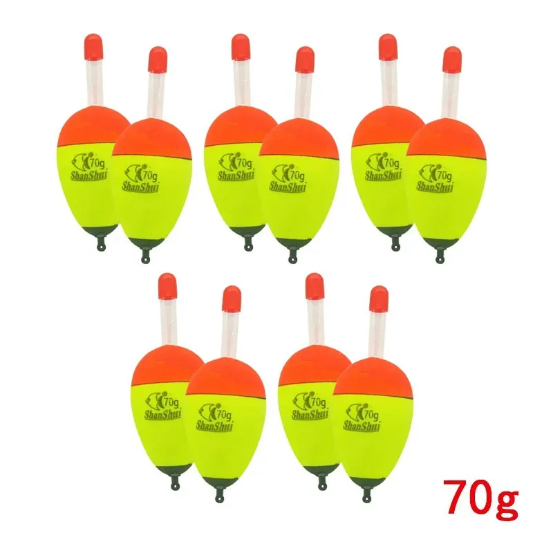 2/10 Stuks Eva Lichtgevende Vissen Nachtvlotter Licht Stok Schuim Plastic Bobber Zee Rots Vissen Opvallende Drijft vissen Accessoires