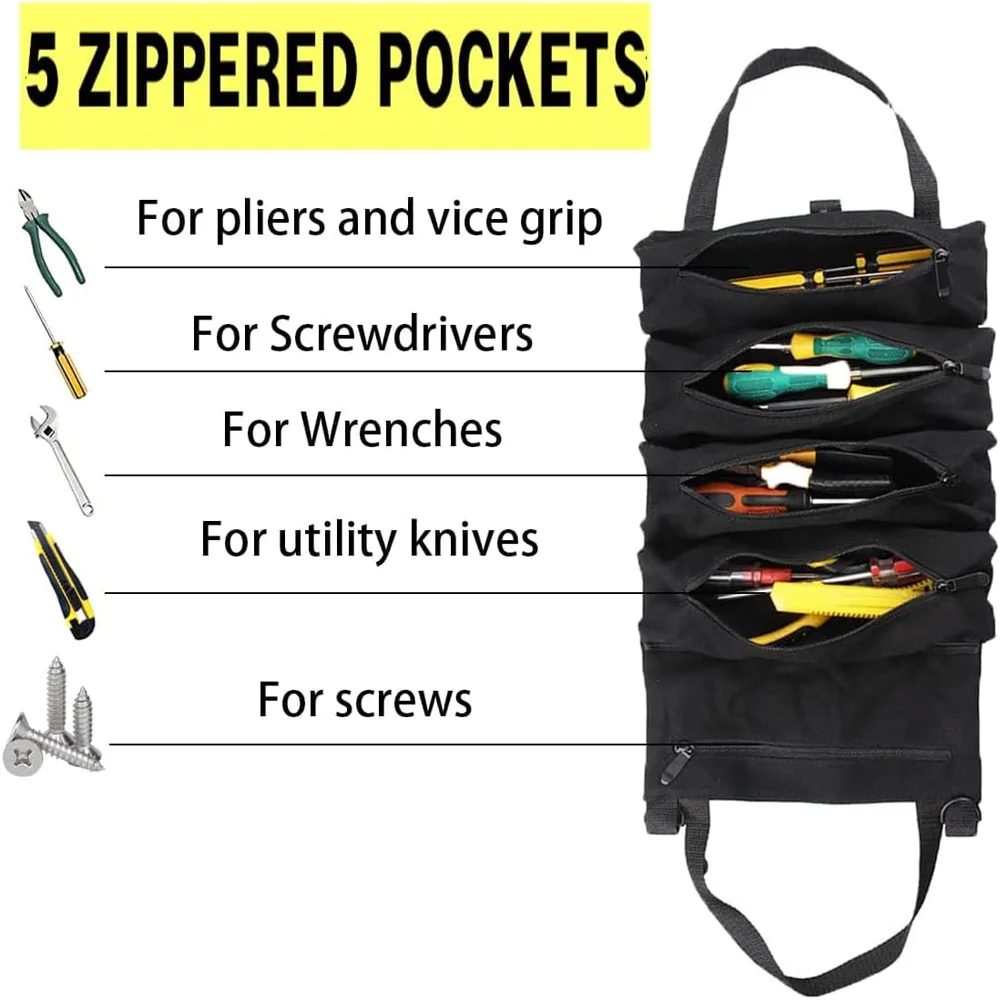 New Tool Bag Scroll Tool Storage Bag Suitable for Workers Engineers Maintenance Tools Camping Detachable Multifunctional Bag