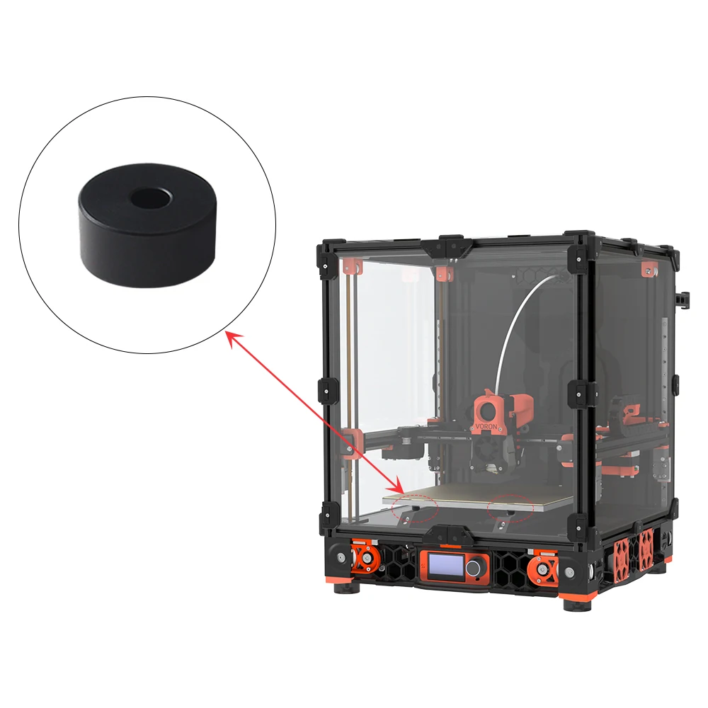 Voron Peek Material Black Rubber Feet Hotbed Protector Cushion Damping High temperature resistance for Voron 2.4 /Trident