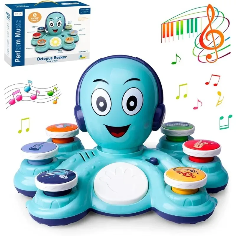 Polvo brinquedos musicais para o bebê, aprendendo brinquedos para crianças, brinquedos musicais para pré-escolares, instrumentos educacionais para aniversário