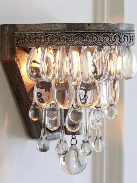 

American retro crystal wall lamp living room dining room bedroom personality originality simple bedside wall lamp
