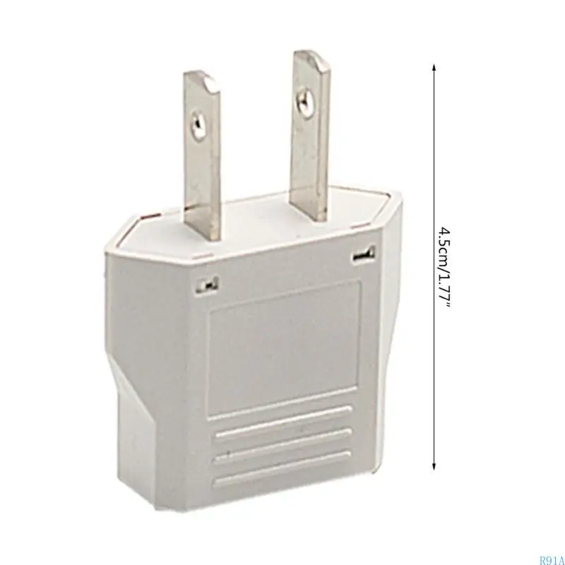 R91A 여행 플러그 어댑터, 미국 대 유럽 플러그 컨버터 범용 아울렛 어댑터 2pin round round 전원 어댑터