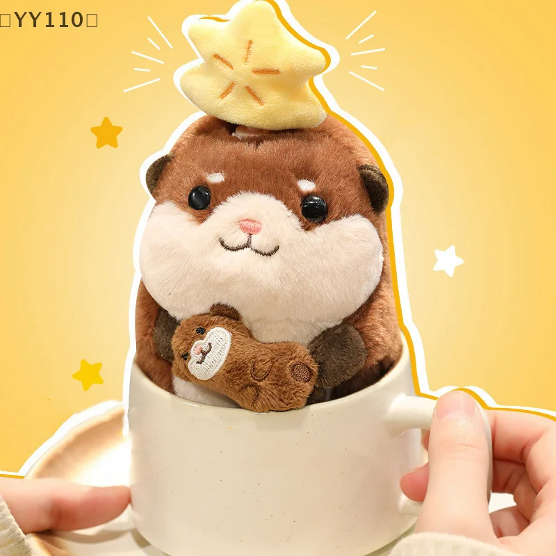 〔YY110〕Uroczy pluszowy breloczek z motywem zwierząt morskich Kawaii Kaczor-żółw Rekin Wydra Wypchana lalka Brelok Zawieszka do torby Dekoracja Prezent