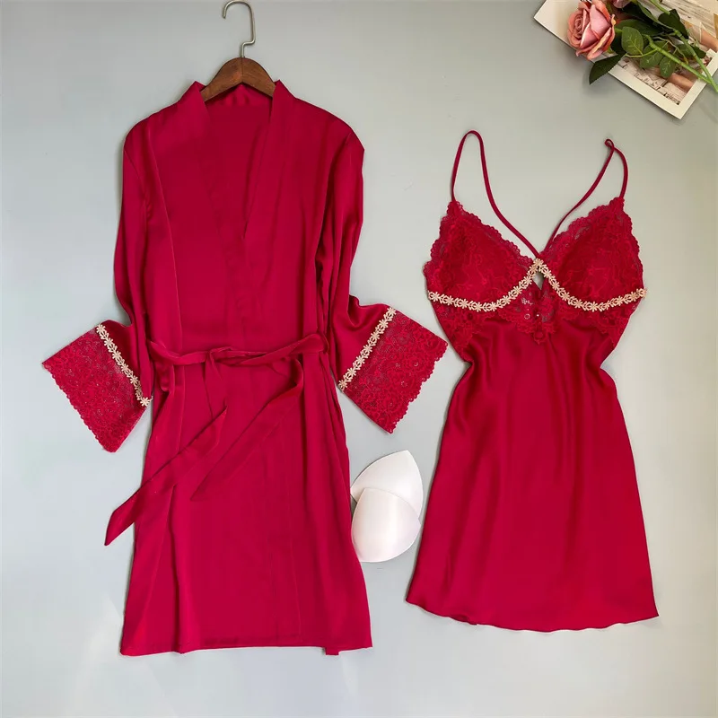 

Women Summer Robe Gown Sets Sexy Bride Wedding Lingerie Kimono Bathrobe Rayon Sleepshirts Loungewear M-XL Nightwear Home Clothes