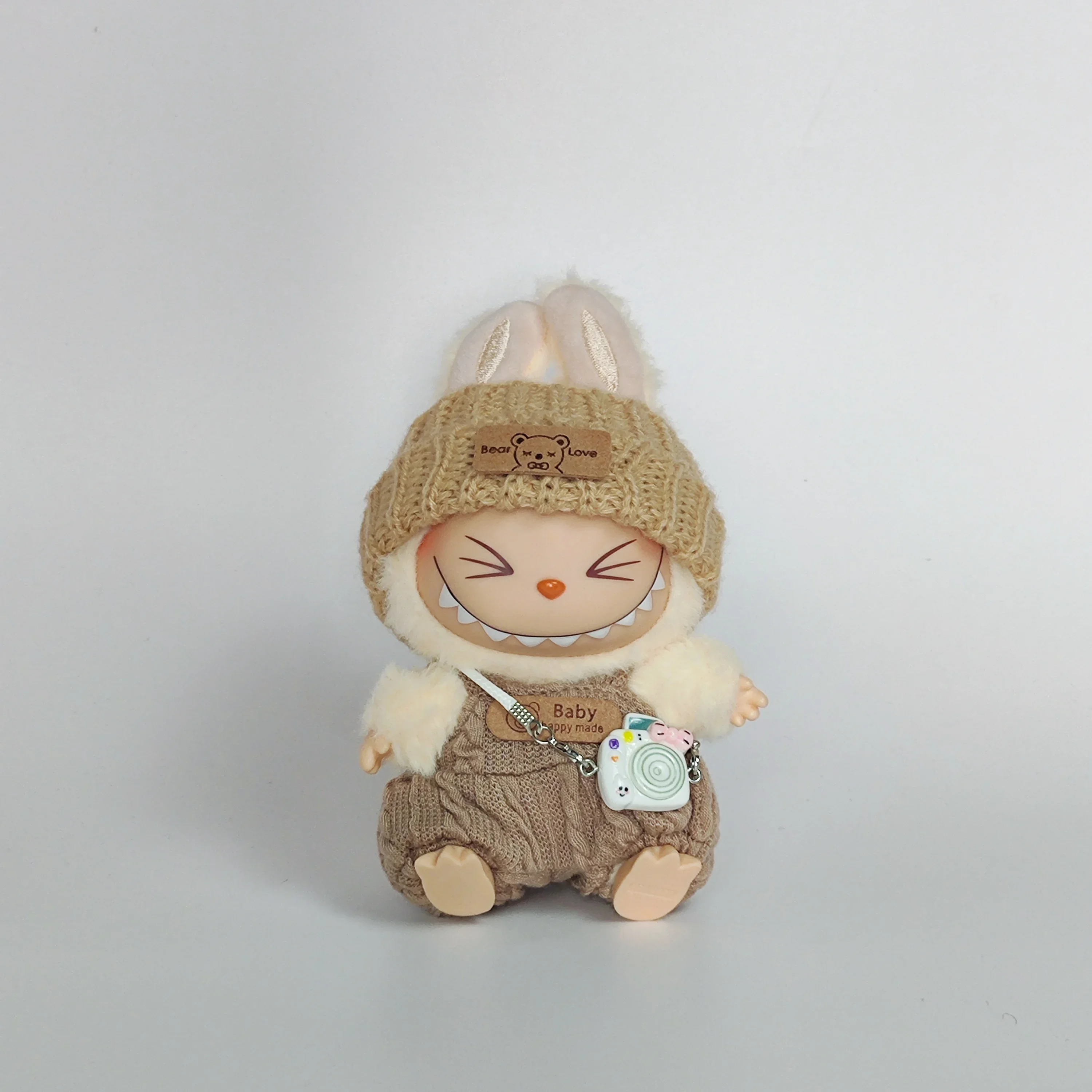 For 15-17cm Clothes for Labubu Keychain - Labubu Sit-Sit Party Doll Clothes (Overalls Two-Piece Set)