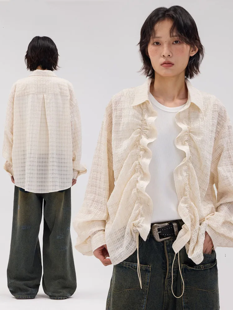 

Полосатая рубашка, женская свободная блузка с длинными рукавами и завязками, женская весна-лето, новая уличная одежда, повседневные рубашки