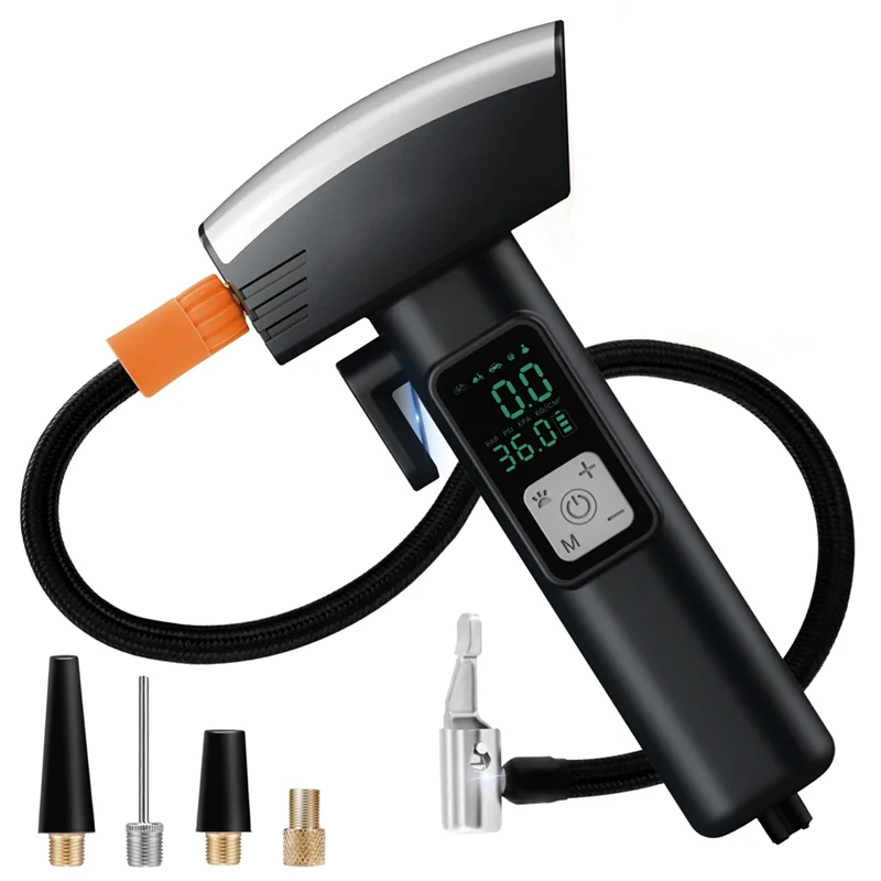 6IN1 Vehicle Tire Inflator Portable Air Compressor Safety Hammer And Seat Belt Cutter Car Tire Air Pump With LED Light