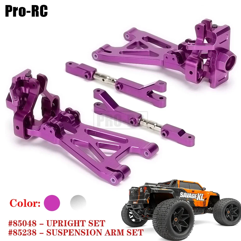 1Set F&R 85238 Adjustable Suspension Arm & 85048 5-Degrees Knuckle C-Hub Upright Set for RC Car 1/8 HPI SAVAGE Flux HP XL X 4.6