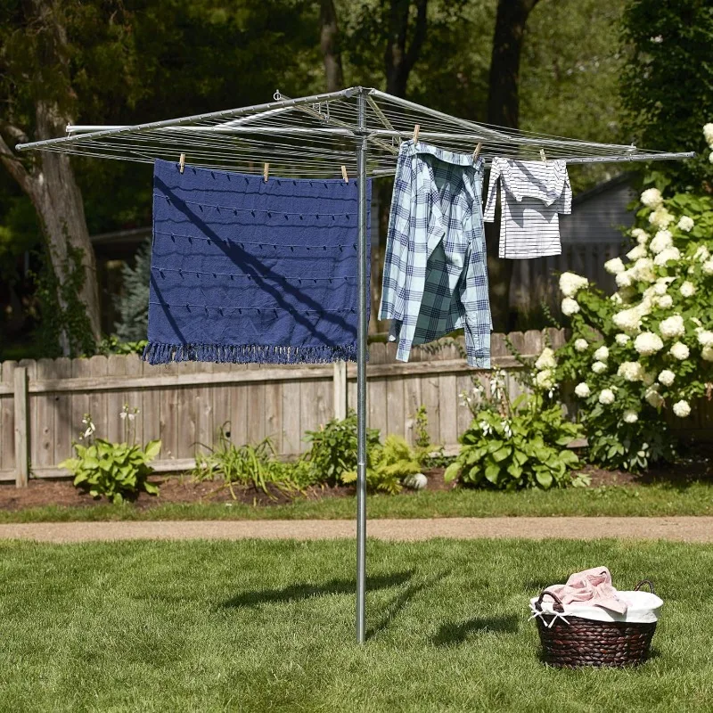 17130-1 Rotary Outdoor Umbrella Drying Rack | Aluminum | 30-Lines with 210 ft. Clothesline