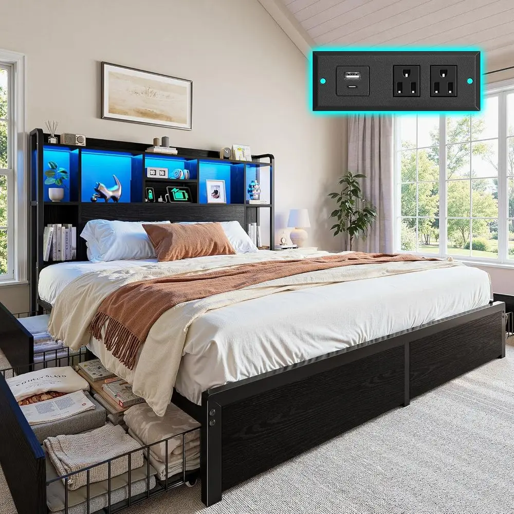 Queen Bed With Stor…