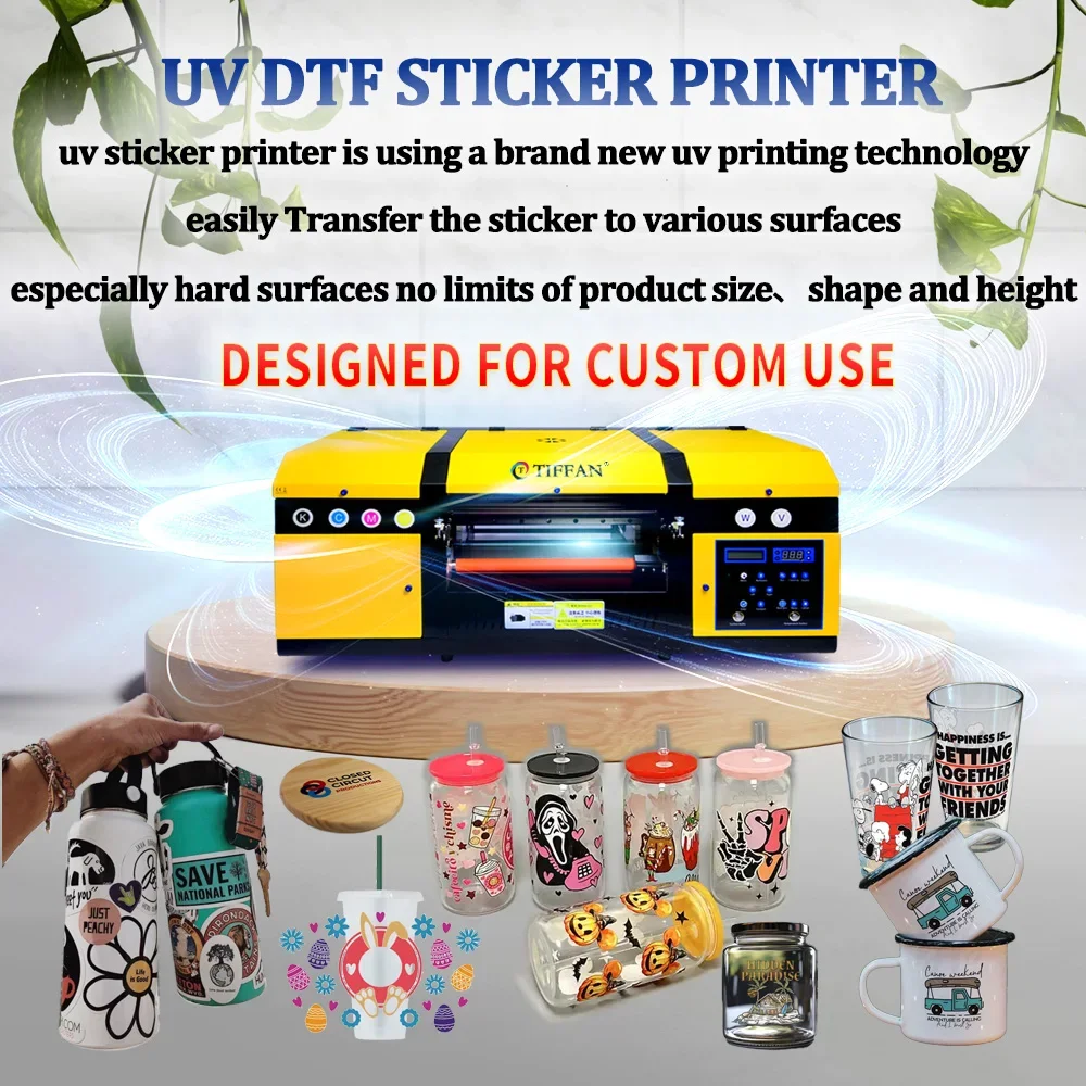 UV DTF A3 30cm 360 degree cylinder uv printer PVC board dtf sticker printer uv dtf printer printing machine for bottle