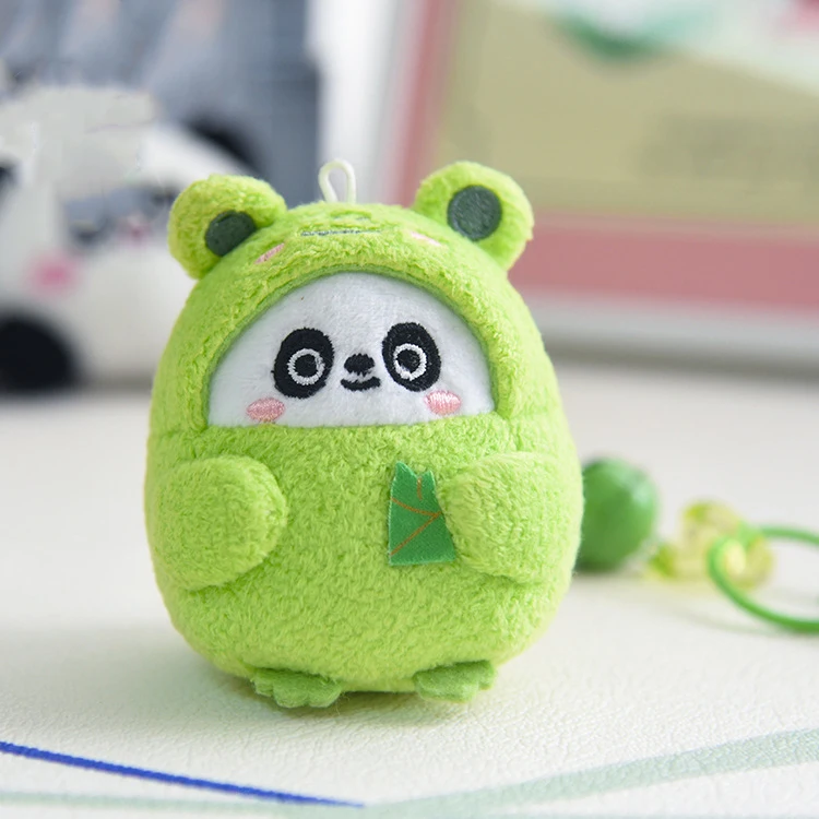 

New 8cm Creative Cute Frog Transforming Panda Plush Doll Stuffed Animal Plush Toy Keychain Pendant Children's Holiday Gifts