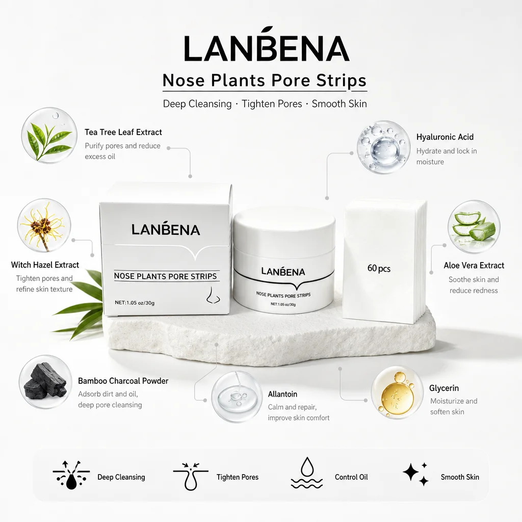 Nose Pore Strips Set Deep Cleansing Blackhead Remover Nose Mask Refine Pores Smooth Skin Nose Care for Blackheads Clogged Pores