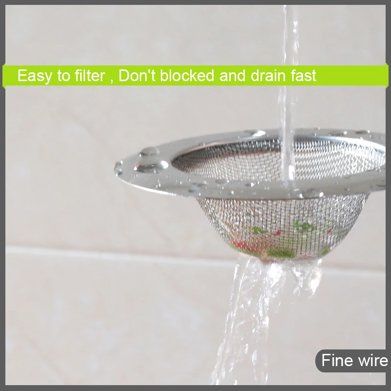 Kitchen Sink Filter Garbage Residue Stainless Steel Filter Mesh Vegetable Washing Sink Floor Drain Sewer Antiblocking Colanders